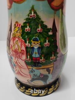 Russian Matryoshka Nutcracker Nesting Doll & 8 Hanging Ornaments Folk Art Signed