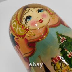 Russian Matryoshka Nutcracker Nesting Doll & 8 Hanging Ornaments Folk Art Signed