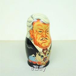 Russian Matryoshka Presidents Leaders Nesting Dolls Wooden Gorbachev 10 pc set