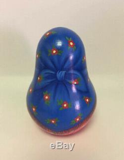 Russian Matryoshka Roly Poly Doll Hand Painted #1