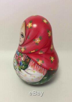 Russian Matryoshka Roly Poly Doll Hand Painted #2