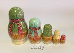 Russian Matryoshka Russian Wooden Nesting Dolls 5 pieces #15
