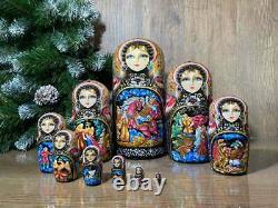 Russian Matryoshka Traditional Russian Matryoshka Nested Dolls 10 Pieces