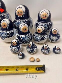 Russian Matryoshka Very Rare 12 Nested Dolls Handpainted Signed By Master Artist