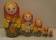 Russian Matryoshka Wooden Nesting Dolls 5 Pieces Unique Coloring Set #10