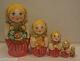 Russian Matryoshka Wooden Nesting Dolls 5 Pieces Unique Coloring Set #11