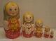 Russian Matryoshka Wooden Nesting Dolls 5 Pieces Unique Coloring Set #5