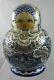 Russian Matryoshka Blue And Gold Stacking Dolls Signed Nest Of 19 Dolls 20 Cm