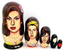 Russian Matryoshka nesting dolls Amy Jade Winehouse singer 5 Abakumova GIFT