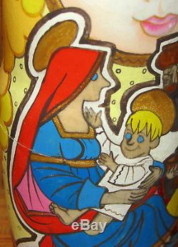Russian Nativity Nesting DOLLS Baby Jesus Mary Joseph ANGEL Matryoshka