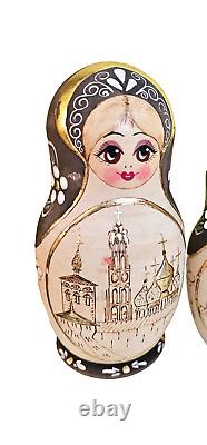 Russian Nesting DOLL Hand Painted Matryoshka Signed Set of 5