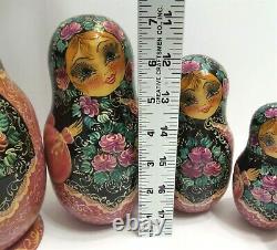 Russian Nesting Doll 10 Pcs Matryoshka SIGNED VINTAGE