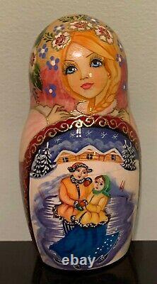 Russian Nesting Doll 5 pieces. 8 Original, Sign by Artist