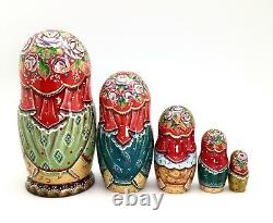 Russian Nesting Doll Cat Family Hand Carved Hand Painted UNIQUE ArtWork
