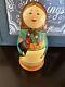 Russian Nesting Doll Country Lady With Chicken Hand Painted 8 Pcs Signed