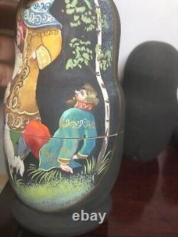 Russian Nesting Doll Fairytale Hand Painted 5 piece Set Signed