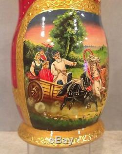 Russian Nesting Doll Fedoskino Style Summer In The Countryside15pc 13signed