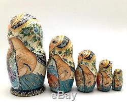 Russian Nesting Doll Hand Carved Hand Painted FAIRY TALE Tzar Saltan