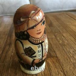 Russian Nesting Doll Hand Painted With Chanel Purse 4 Tall Coco Chanel