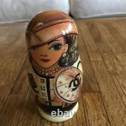 Russian Nesting Doll Hand Painted With Chanel Purse 4 Tall Coco Chanel