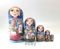 Russian Nesting Doll In Love Hand Painted Signed by artist ArtWork