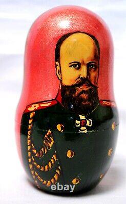 Russian Nesting Doll (MATRIOSHKA) Hand Painted In Russia-Russian Czars #144