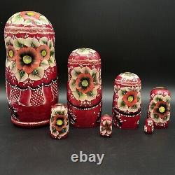 Russian Nesting Doll Matryoshka 7 Pc Handpainted Signed Ceprueb Noca