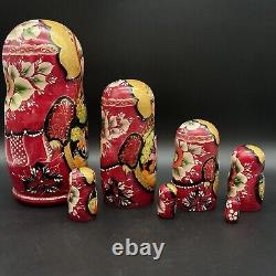 Russian Nesting Doll Matryoshka 7 Pc Handpainted Signed Ceprueb Noca