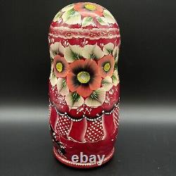 Russian Nesting Doll Matryoshka 7 Pc Handpainted Signed Ceprueb Noca