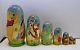 Russian Nesting Doll Winnie The Pooh 7pc Hand Painted Museum Quality Signed 9