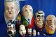 Russian Nesting Dolls 10 Soviet Leaders, Vintage 11 1/4 Tall