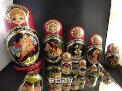 Russian Nesting Dolls 10pcs Set 10 Tall Set Signed