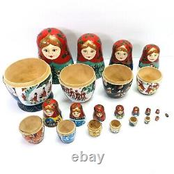 Russian Nesting Dolls (12) 12 Days of Christmas Martryoshka Hand Painted Vintage