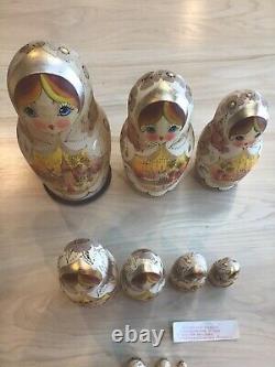 Russian Nesting Dolls 1993, Rare and Pristine, Fine Art, 10 doll set