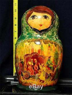 Russian Nesting Dolls 25pcs Set 11 Tall Moscow Yaroslavtseva Fairytales #1-5-22