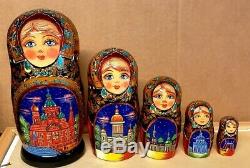 Russian Nesting Dolls-5 pc set- Matryoshka-Hand Painted-Signed-Fresh From Russia
