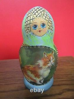 Russian Nesting Dolls (7) 9 Tall, Signed And Dated Ermihina Moscow Original