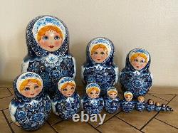 Russian Nesting Dolls Beautiful Bride 15 pieces! Christmas Gift/ Collection