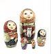 Russian Nesting Dolls Girl With Cats Hand Carved Hand Painted Unique Artwork