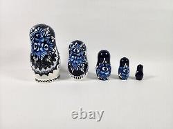 Russian Nesting Dolls Hand Made/Painted in Russia by Beytane Elena Blue White