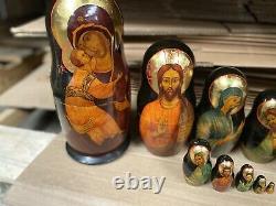 Russian Nesting Dolls Hand Painted (Set Of 10)
