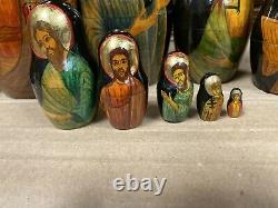 Russian Nesting Dolls Hand Painted (Set Of 10)