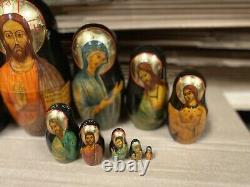Russian Nesting Dolls Hand Painted (Set Of 10)