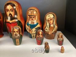 Russian Nesting Dolls Jesus Christ Religious Artist Signed Set of 10 Matryoshka