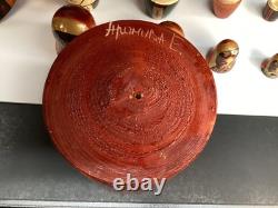 Russian Nesting Dolls Jesus Christ Religious Artist Signed Set of 10 Matryoshka