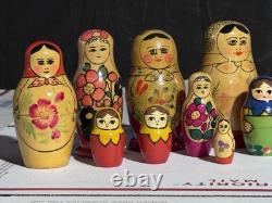 Russian Nesting Dolls Lot See Stamped Bottom
