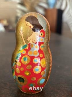Russian Nesting Dolls. Matryoshka. Klimt Paintings. Hand Painted Signed