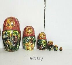 Russian Nesting Dolls Multicolor Handcrafted Signed Matryoshka 9 Piece Set