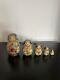 Russian Nesting Dolls Signed 5 Pieces Winter Scenes