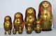 Russian Nesting Dolls Signed Gold Icon Christian Madonna Jesus Murals 10 To 3/4